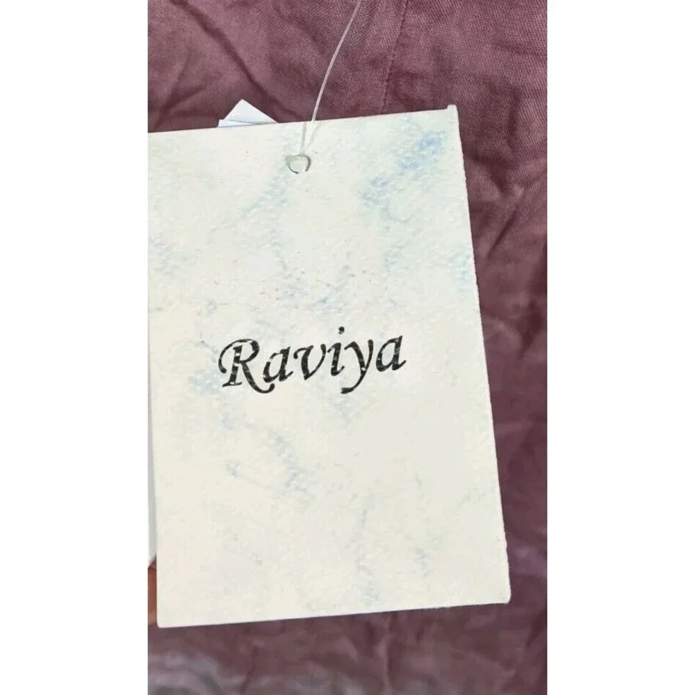 RAVIYA Swim Cover Up Tie Dye Empire Drawstring Waist Tunic Deep V-Neck  0X